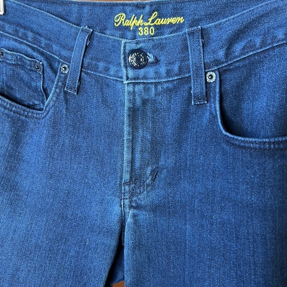 Ralph Lauren 380 Yellow Label Bootcut Jeans Size 28 Dark Wash Premium Denim EUC - Picture 3 of 8